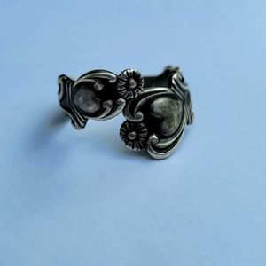 Handmade vintage style silverware ring size 9